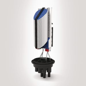 FML IR BC length closure with basket with 24 SE-IR MKII trays fitted with 2 x 3A splice bridges