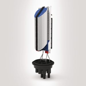 FML IR C length closure with basket with 24 SE-IR MKII trays fitted with 2 x 3A splice bridges