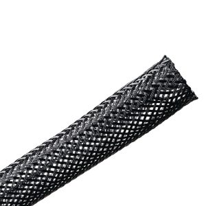 Braided sleeving, nom⌀12.7mm, ⌀6.4-19.1mm, black, 30.48m