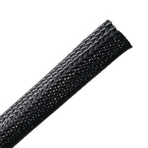 Braided sleeving, nom⌀25.4mm, ⌀15.9-41.3mm, black, 19.80m