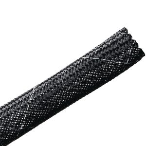 Braided sleeving, nom?38.1mm, ?25.4-53.9mm, black, 12.19m