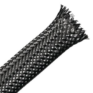 Braided sleeving, nom⌀12.7mm, ⌀9.5-19.1mm, black, 30.48m