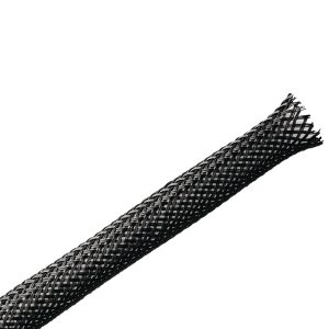 Braided sleeving, nom?6.4mm, ?4.0-11.1mm, black, 30.48m
