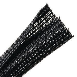 Braided sleeving, nom⌀19.1mm, ⌀2.54-19.1mm, black, 15.24m