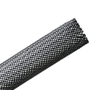 Braided sleeving, nom?9.5mm, ?4.8-12.7mm, black, 152.40m