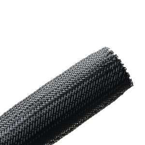 Braided sleeving, nom⌀31.8mm, ⌀19.1-44.5mm, black, 76.20m