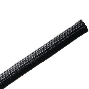 Braided sleeving, nom?6.4mm, ?2.54-9.5mm, black, 60.96m