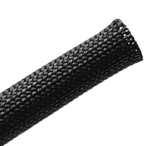 Braided sleeving, nom⌀12.7mm, ⌀2.54-19.1mm, black, 60.96m