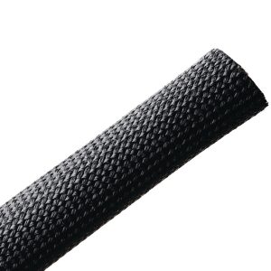 Braided sleeving, nom⌀19.1mm, ⌀2.54-28.6mm, black, 60.96m