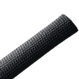 Braided sleeving, nom⌀25.4mm, ⌀2.54-41.3mm, black, 30.48m