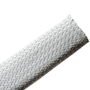 Braided sleeving, nom?38.1mm, ?25.4-53.9mm, grey, 12.19m