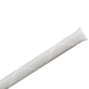 Braided sleeving, nom⌀3.18mm, ⌀2.4-6.4mm, grey, 68.58m