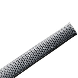 Braided sleeving, nom⌀6.4mm, ⌀3.2-11.1mm, grey, 60.96m
