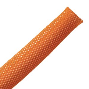 Braided sleeving, nom⌀12.7mm, ⌀6.4-19.1mm, orange, 152.40m