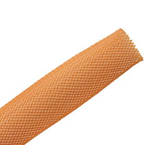 Braided sleeving, nom⌀25.4mm, ⌀15.9-41.3mm, orange, 76.20m