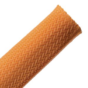 Braided sleeving, nom⌀31.8mm, ⌀19.1-44.5mm, orange, 76.20m