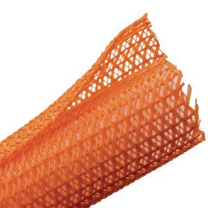 Braided sleeving, nom⌀25.4mm, ⌀2.54-25.4mm, orange, 30.48m