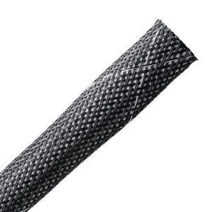 Braided sleeving, nom⌀12.7mm, ⌀6.4-19.1mm, black, 152.40m
