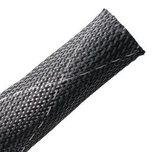 Braided sleeving, nom?31.8mm, ?19.1-44.5mm, black, 76.20m