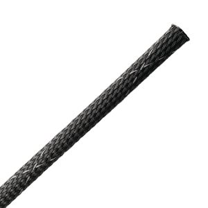 Braided sleeving, nom⌀3.18mm, ⌀3.2-6.4mm, black, 304.80m