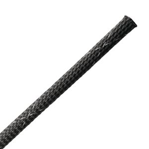 Braided sleeving, nom?6.4mm, ?4.0-11.1mm, black, 304.80m