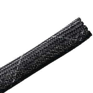 Braided sleeving, nom⌀12.7mm, ⌀6.4-19.1mm, black, 152.40m