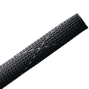 Braided sleeving, nom⌀19.1mm, ⌀15.9-25.4mm, black, 76.20m
