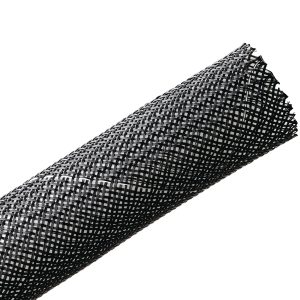 Braided sleeving, nom⌀25.4mm, ⌀19.1-30.5mm, black, 76.20m