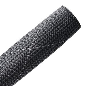 Braided sleeving, nom⌀38.1mm, ⌀31.8-50.8mm, black, 76.20m