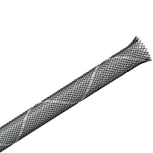 Braided sleeving, nom⌀3.18mm, ⌀3.2-6.4mm, black, 30.48m