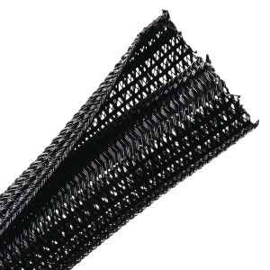 Braided sleeving, nom⌀19.1mm, ⌀2.54-19.1mm, black, 30.48m
