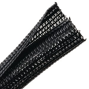 Braided sleeving, nom⌀6.4mm, ⌀2.54-6.4mm, black, 914.40m