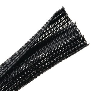 Braided sleeving, nom⌀19.1mm, ⌀2.54-19.1mm, black, 152.40m