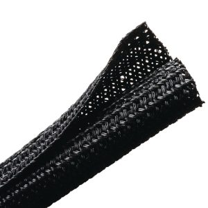 Braided sleeving, nom⌀12.7mm, ⌀12.7-12.7mm, black, 45.7m