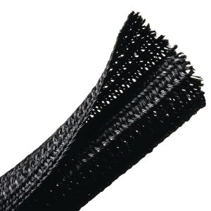 Braided sleeving, nom⌀19.1mm, ⌀19.1-19.1mm, black, 30.48m