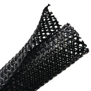 Braided sleeving, nom⌀38.1mm, ⌀2.54-38.1mm, black, 22.86m
