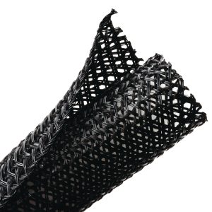 Braided sleeving, nom⌀50.8mm, ⌀2.54-50.8mm, black, 15.24m