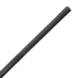 Braided sleeving, nom⌀3.18mm, ⌀3.2-6.4mm, black, 304.80m