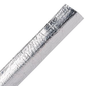 Braided sleeving, nom?9.7mm, ?2.54-11.1mm, silver, 30.48m