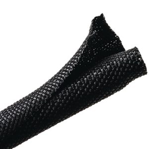 Braided sleeving, nom⌀9.5mm, ⌀2.54-9.5mm, black, 137.16m