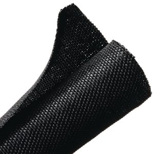 Braided sleeving, nom⌀38.1mm, ⌀2.54-38.1mm, black, 15.24m