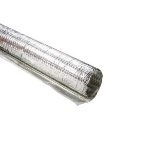 Braided sleeving, nom?9.4mm, ?2.54-7.62mm, silver, 9.14m