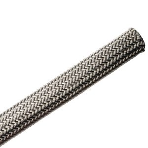 Braided sleeving, EMI shielding, nom?8mm, ?8-11mm, metal/black, 100m