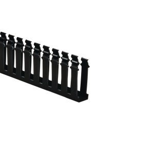 Wiring duct, 25.4x77.9mm, L=1.83m, black, 9.14m