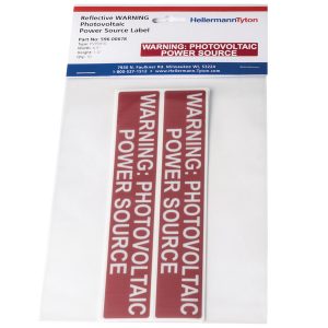 Solar label, pre-printed, red, 25.40x165.1mm, 10pcs.
