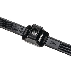 Fixing tie for stud, inside serrated, ⌀6.4-33.0mm, black, 100pc.