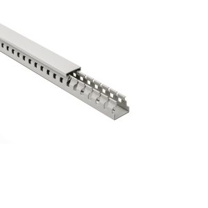 Wiring duct, wide fingers, halogen-free, 25.0x25.0mm, L=2.0m, grey, 48.0m