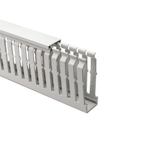 Wiring duct, wide fingers, halogen-free, 25.0x75.0mm, L=2.0m, grey, 36m