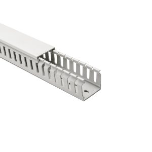 Wiring duct, wide fingers, halogen-free, 37.5x50.0mm, L=2m, grey, 32m