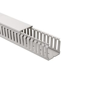 Wiring duct, wide fingers, halogen-free, 50x50.0mm, L=2m, grey, 42m
